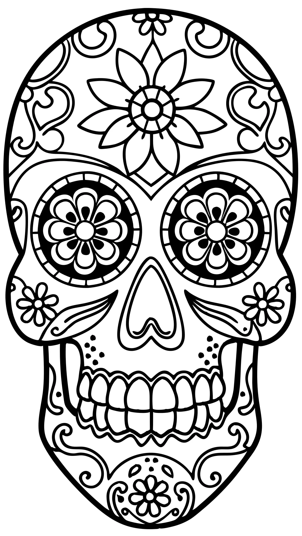 páginas para colorear de calavera de caramelo